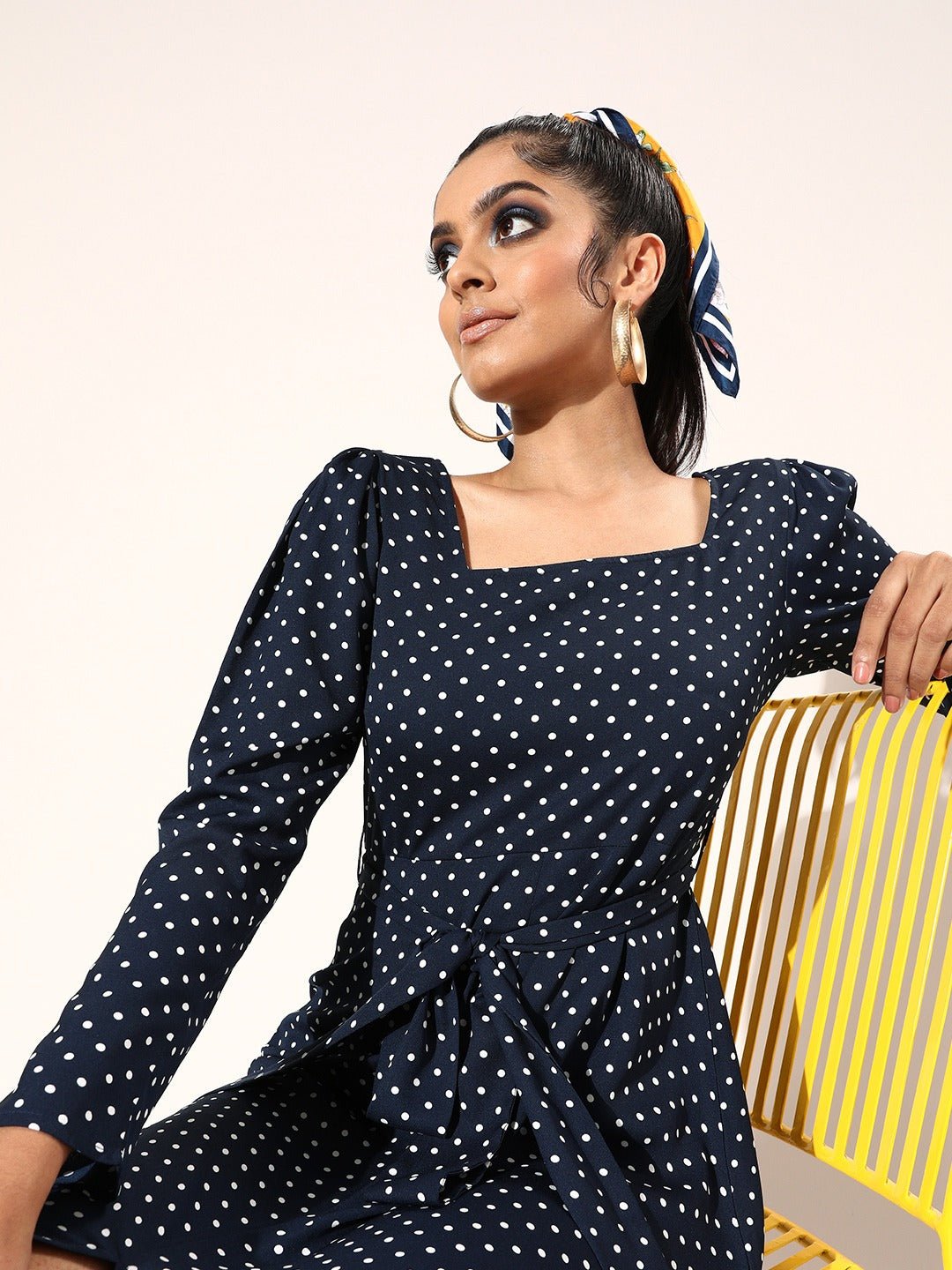 Folk Republic Women Navy Blue Polka Dot Maxi Dress - #folk republic#