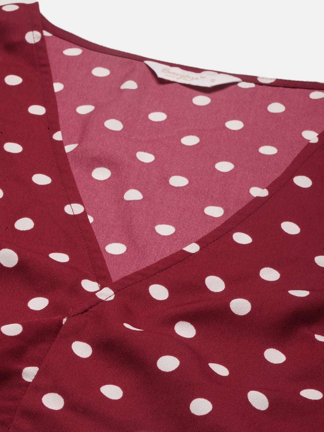 Folk Republic Women Red Polka Dot Self-Tie Crop Top & Shorts Set - #folk republic#