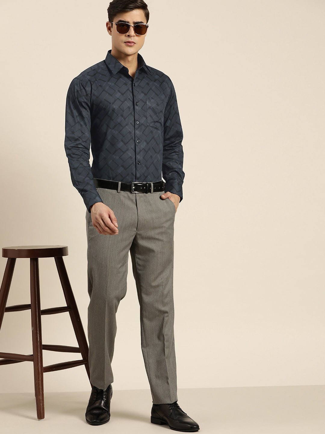 Men Black Print Pure Cotton Slim fit Party Shirt - #folk republic#