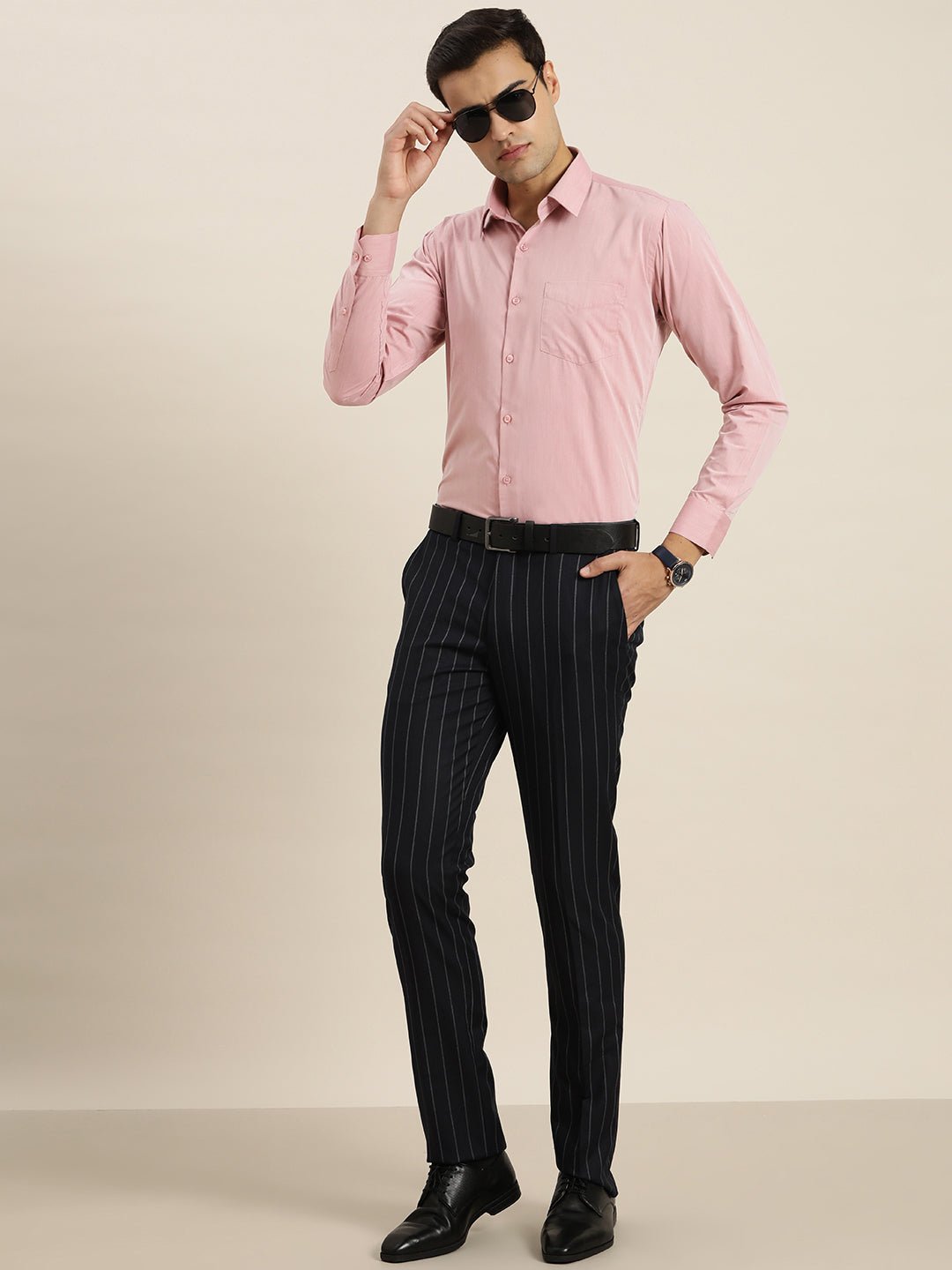 Men Coral Solid Cotton Rich Slim fit Formal Shirt - #folk republic#