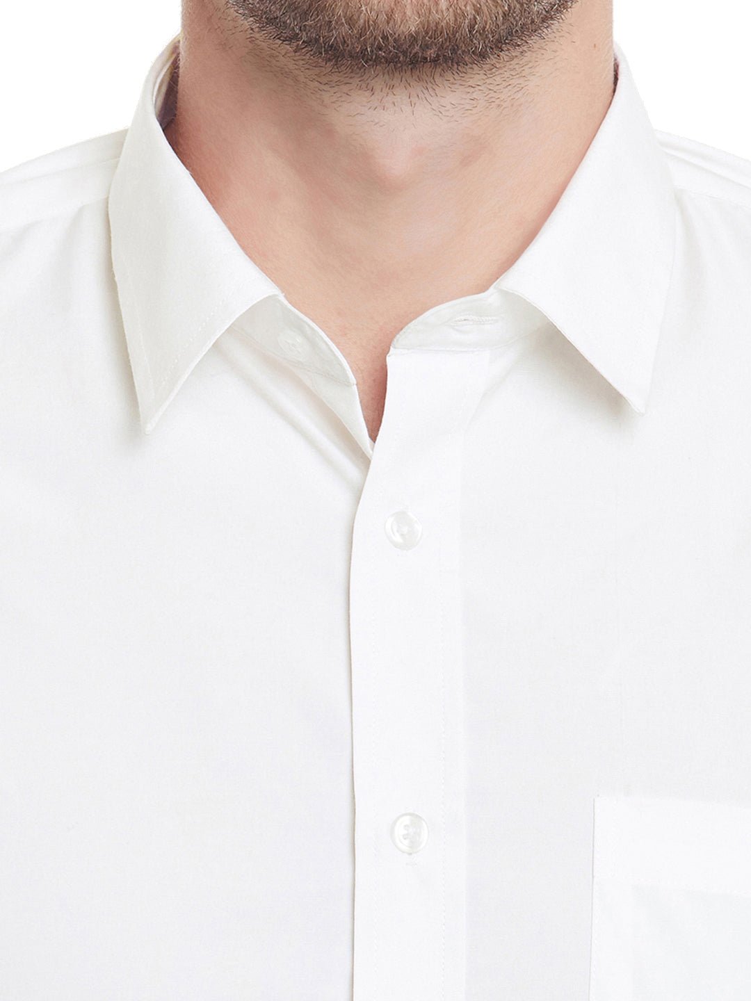 Men Cream Solid Cotton Slim Fit Formal Shirt - #folk republic#