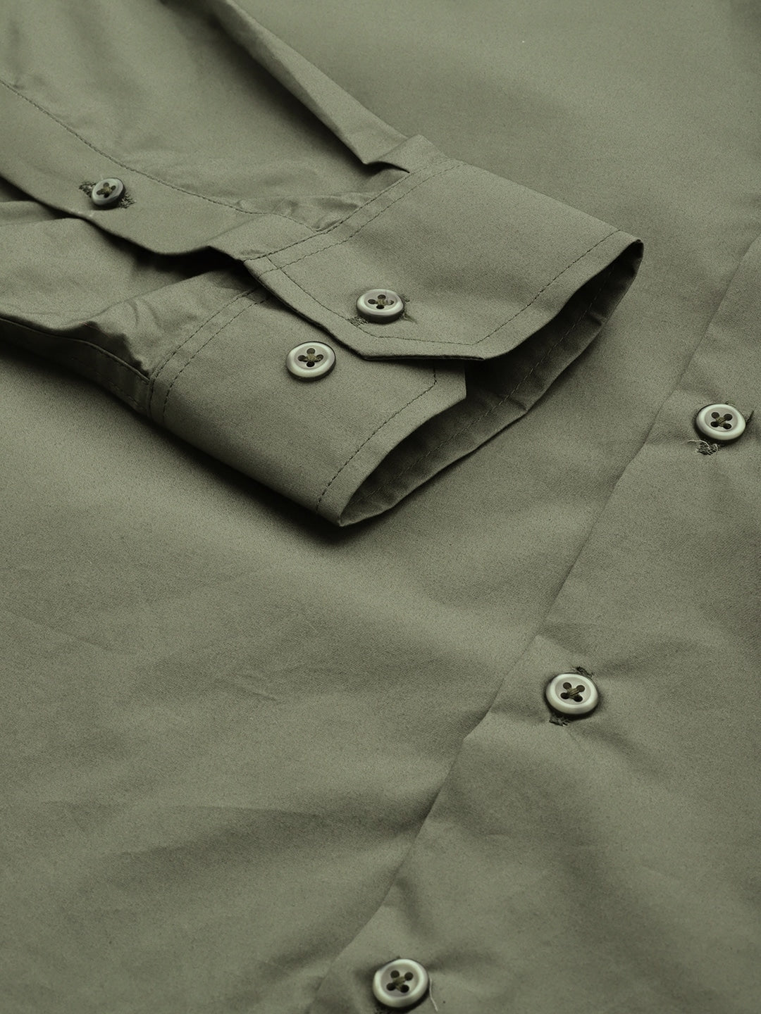 Men Dark Green Solids Pure Cotton Slim Fit Formal Shirt - #folk republic#
