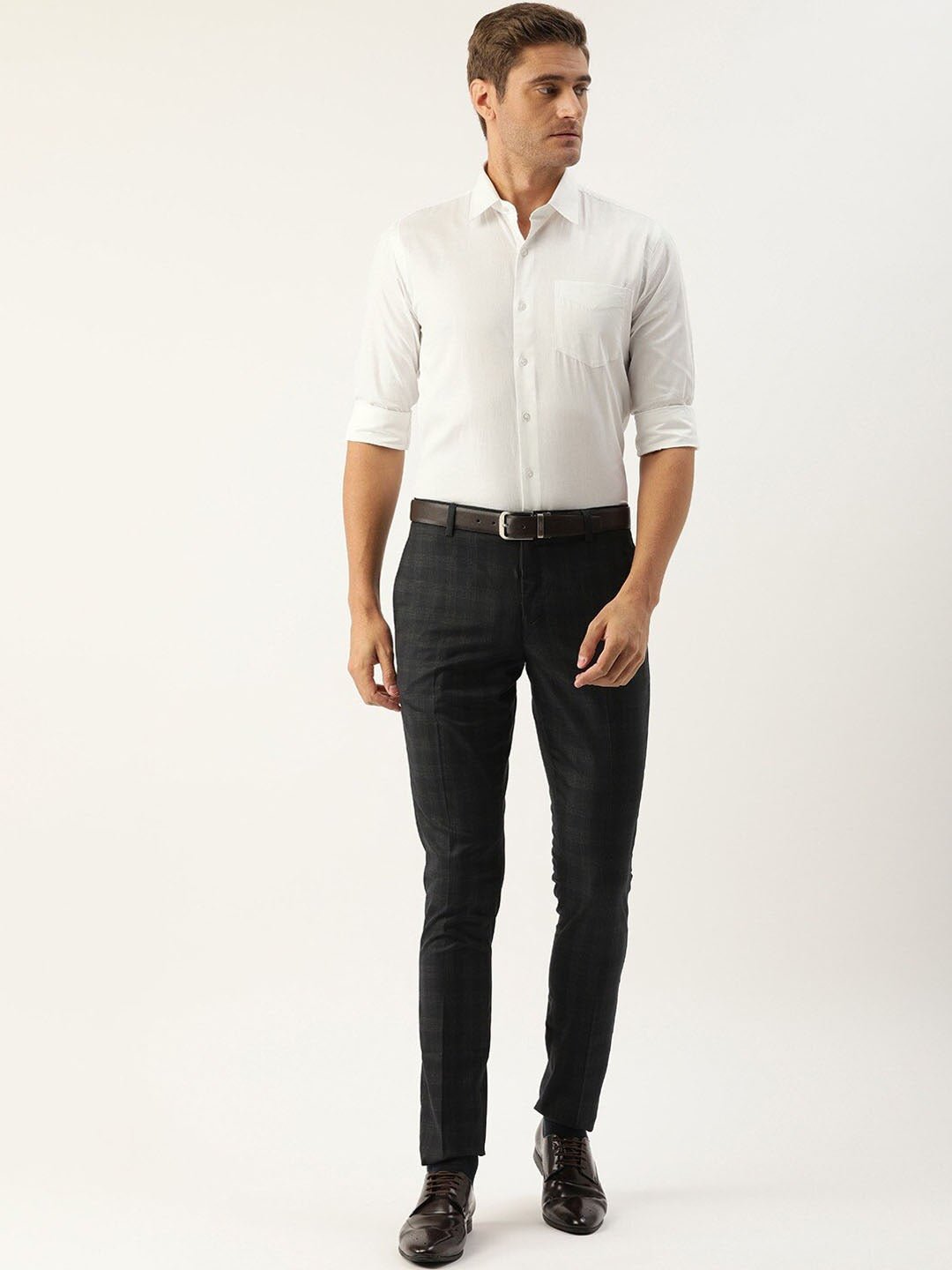 Men White Solids Pure Cotton Slim Fit Formal Shirt - #folk republic#