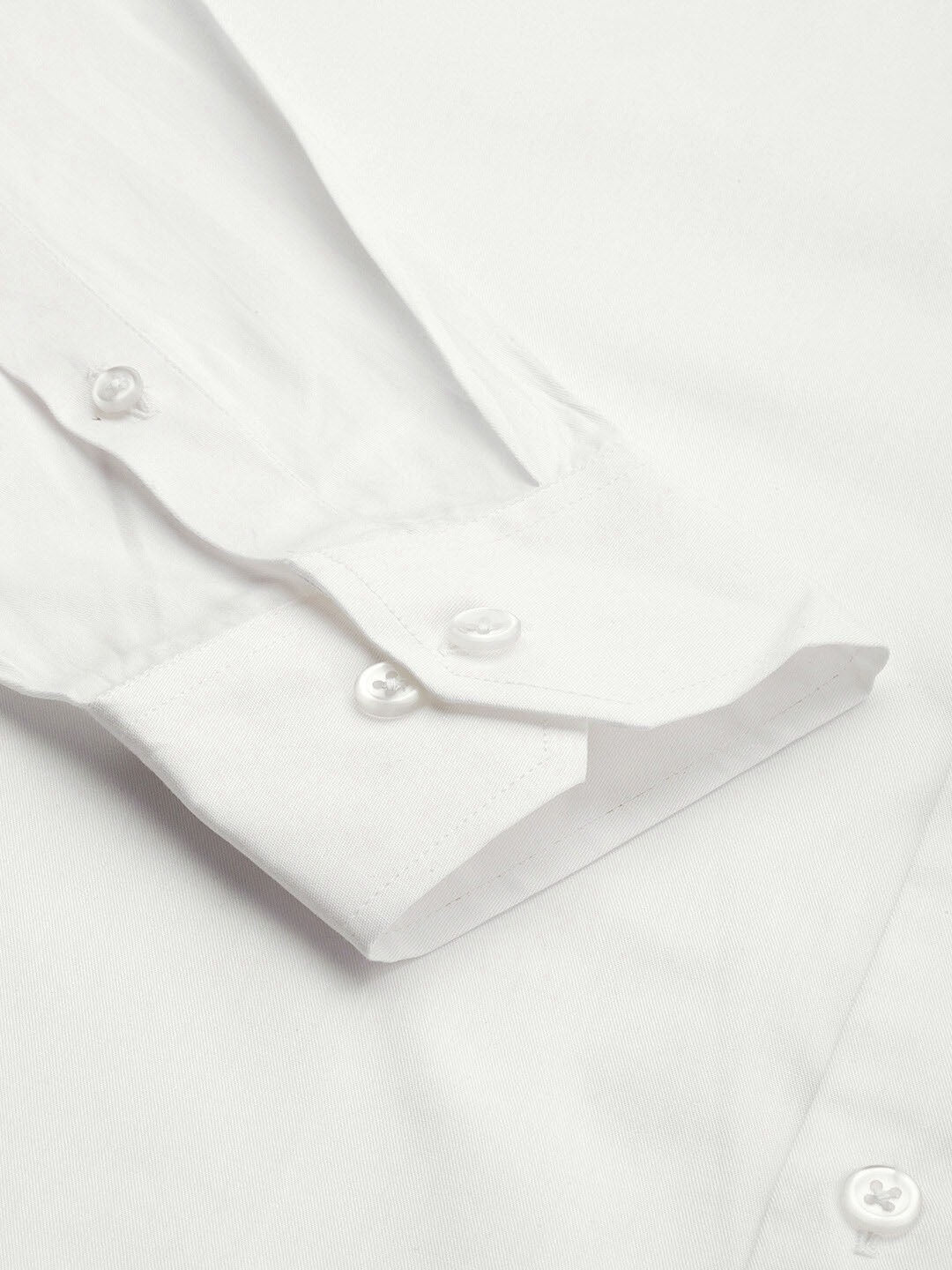 Men White Solids Pure Cotton Slim Fit Formal Shirt - #folk republic#