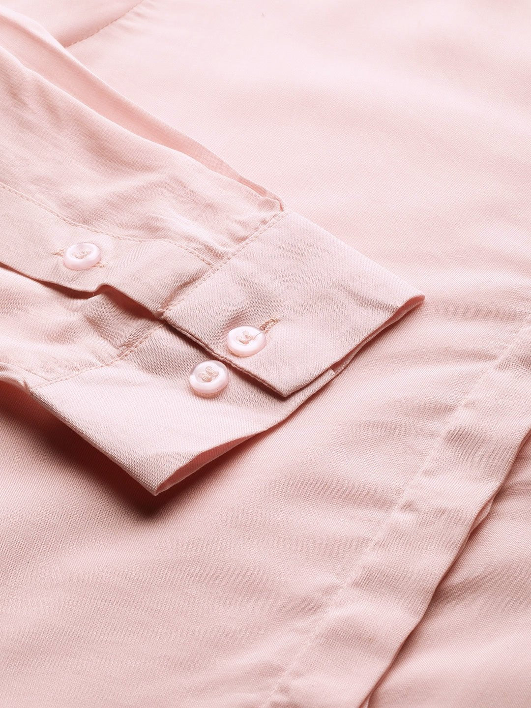 Women Pink Solids Viscose Rayon Slim Fit Formal Shirt - #folk republic#