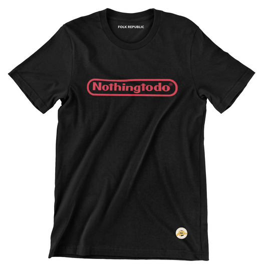 Folk Republic Graphic Black T-Shirt for Men | Fun & Casual Graphic "Nothing to do" Slogan T-Shirt