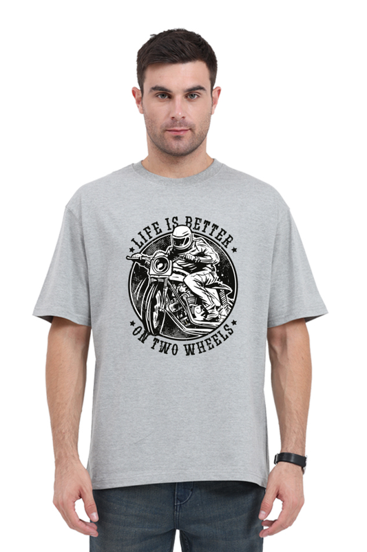 Folk Republic Graphic Print Crew Neck Oversized Grey T-shirt