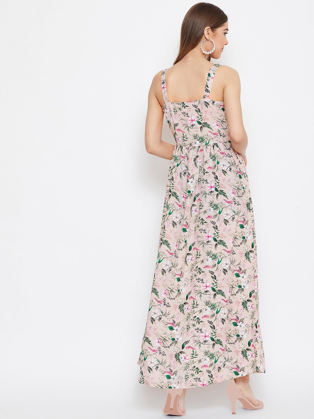 Folk Republic Women Multi-Colour Floral Sweetheart Neck Maxi Dress - #folk republic#