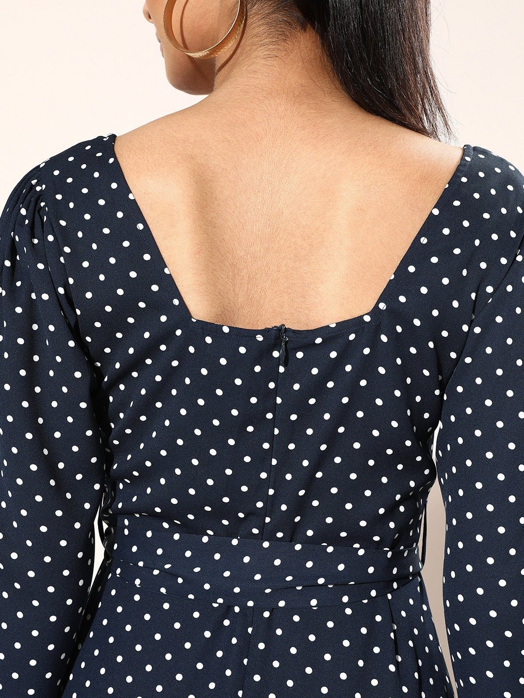 Folk Republic Women Navy Blue Polka Dot Maxi Dress - #folk republic#