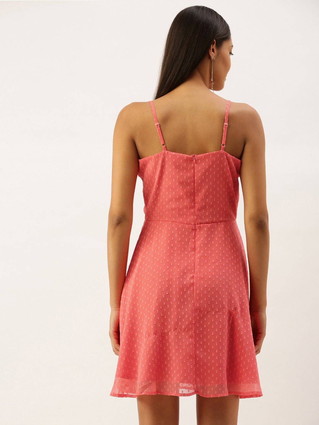 Folk Republic Women Pink Dot Pattern Fit and Flare Mini Dress - #folk republic#