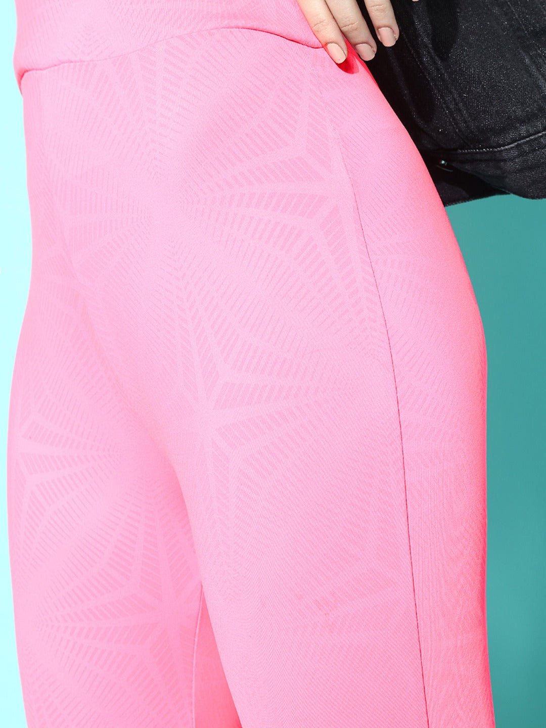 Folk Republic Women Pink Solid High Waisted Sports Tights - #folk republic#