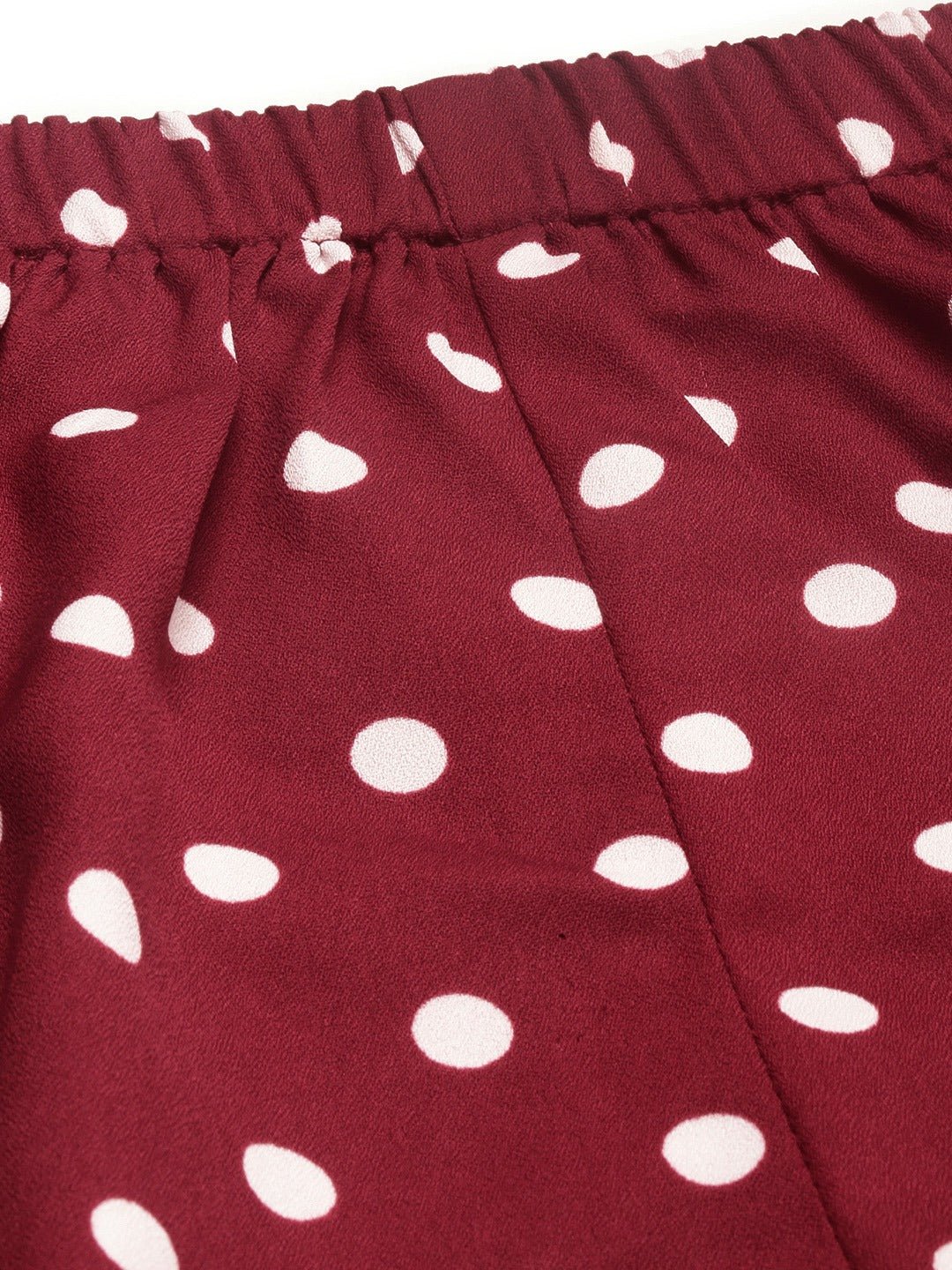 Folk Republic Women Red Polka Dot Self-Tie Crop Top & Shorts Set - #folk republic#