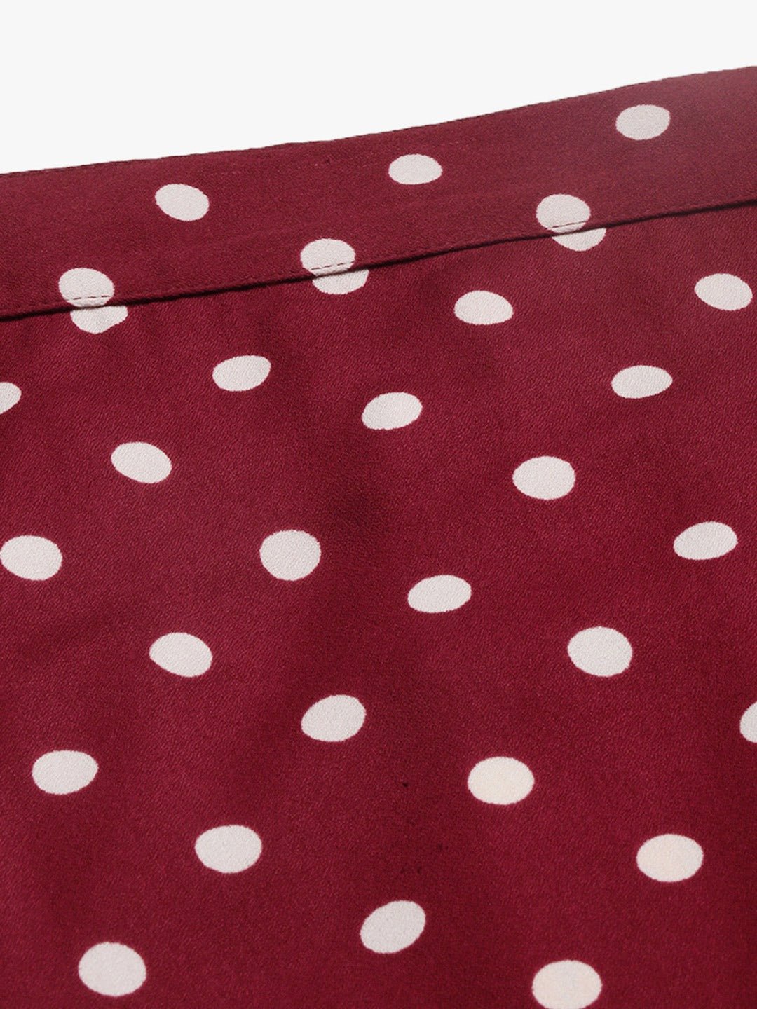 Folk Republic Women Red & White Polka Dot Printed Midi Skirt - #folk republic#