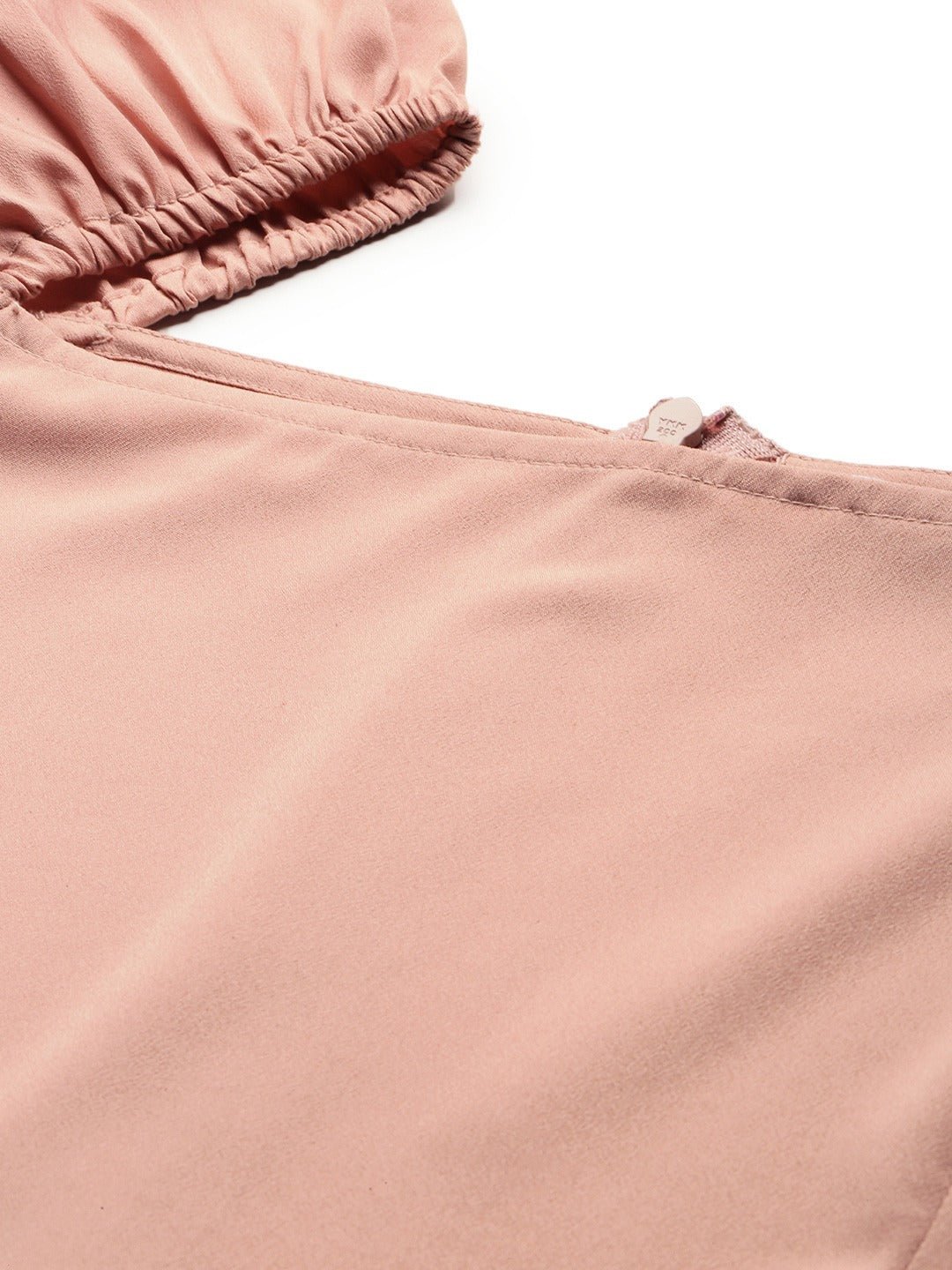 Folk Republic Women Solid Peach Square Neck Slim-Fit Maxi Dress - #folk republic#