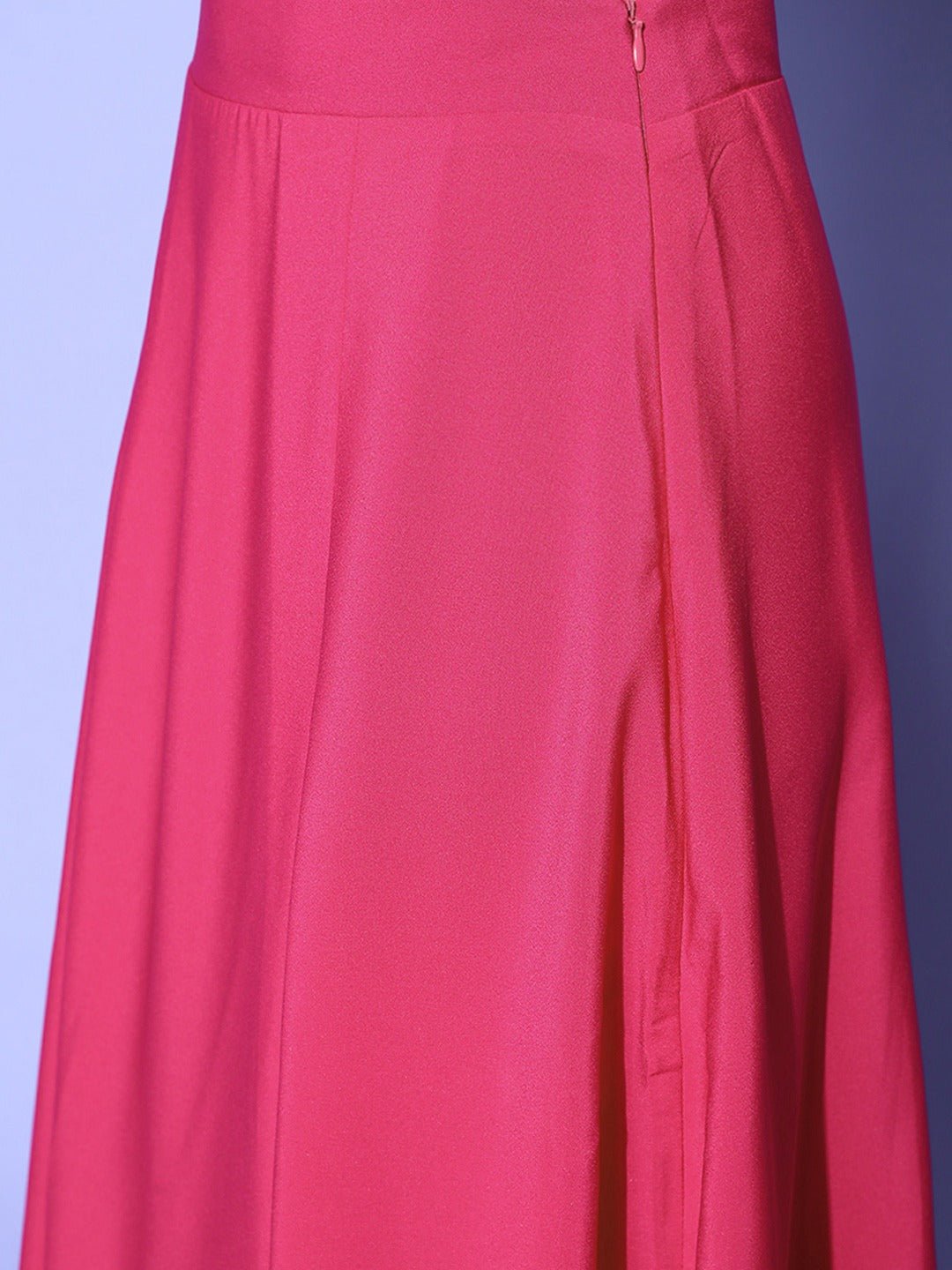 Folk Republic Women Solid Pink Square Neck Side-Slit Smocked Crop Top & Maxi Skirt Co-Ord Set - #folk republic#