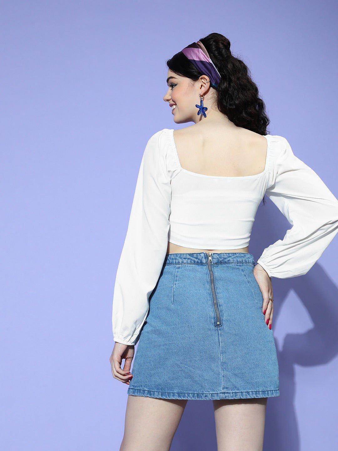Folk Republic Women Solid White Sweetheart Neck Front Drawstring Fitted Crop Top - #folk republic#