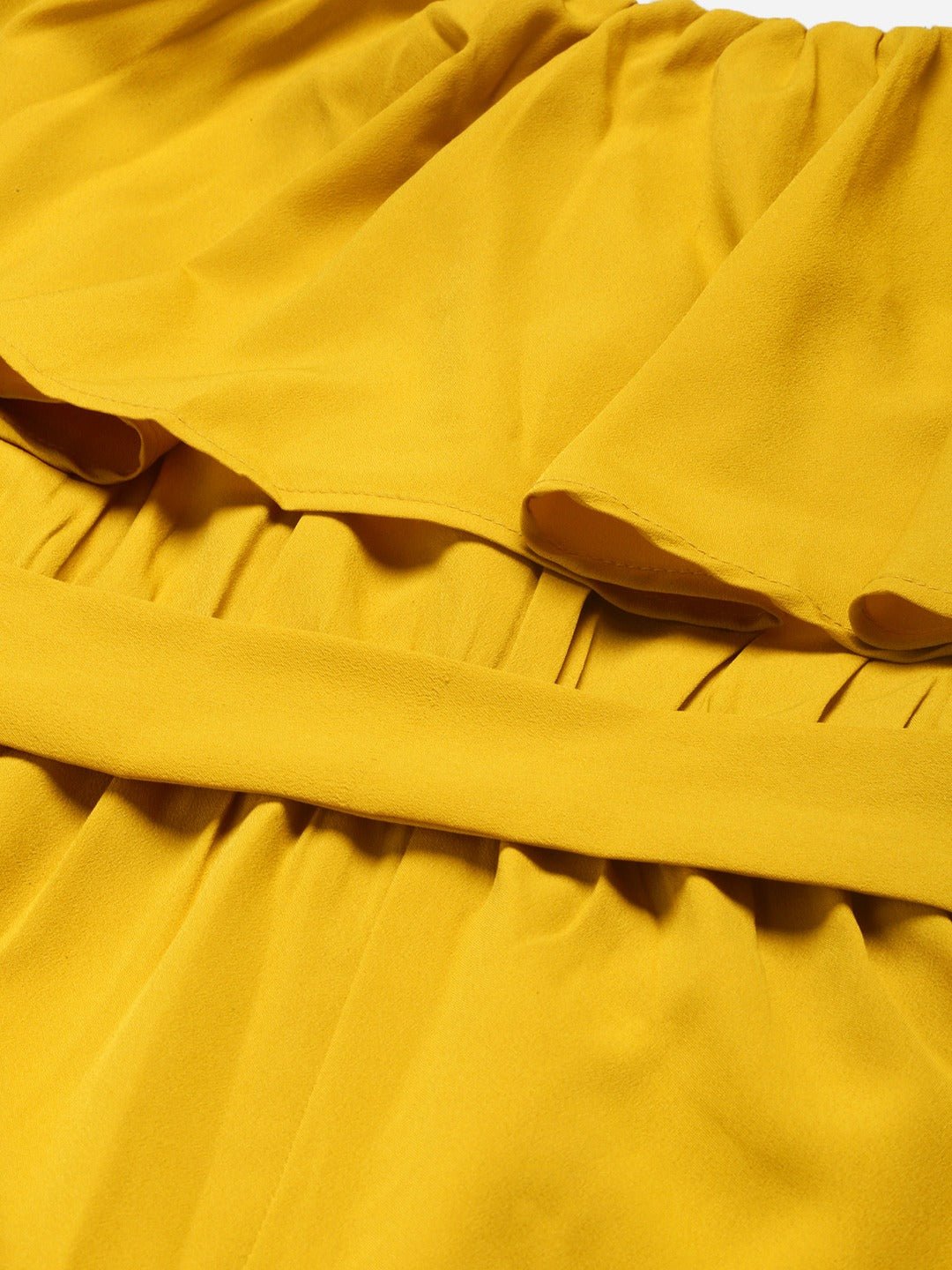 Folk Republic Women Solid Yellow Off Shoulder Culotte Jumpsuit - #folk republic#