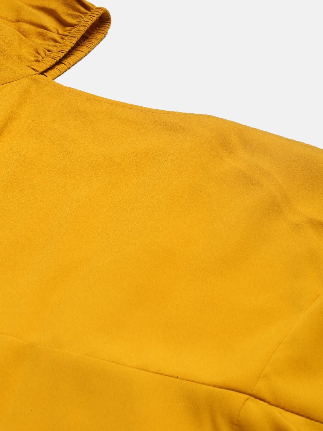 Folk Republic Women Solid Yellow Square Neck Maxi Dress - #folk republic#