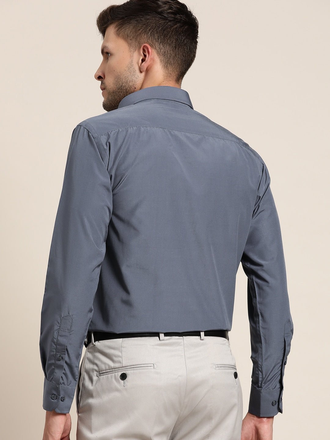 Men Aegean Blue Solids Slim Fit Formal Shirt - #folk republic#
