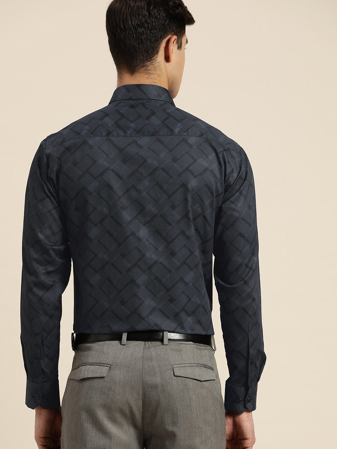 Men Black Print Pure Cotton Slim fit Party Shirt - #folk republic#
