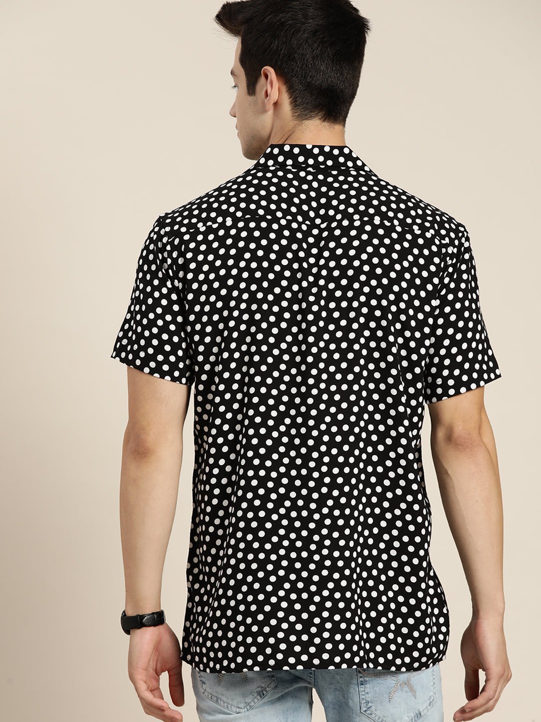 Men Black & White Prints Viscose Rayon Relaxed Fit Casual Resort shirt - #folk republic#