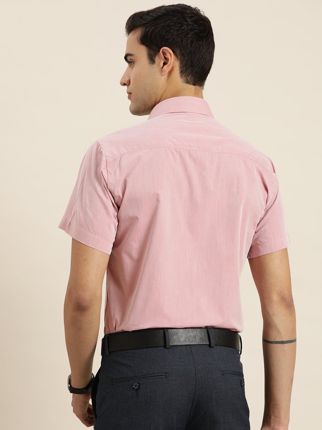 Men Coral Solid Cotton Rich Slim fit Formal Shirt - #folk republic#