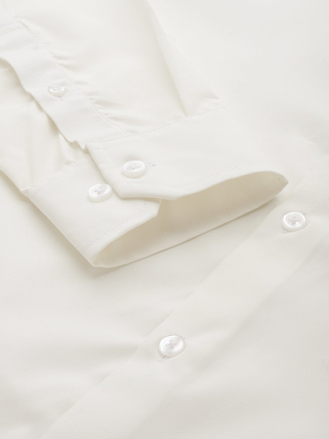 Men Cream Solids Slim Fit Formal Shirt - #folk republic#