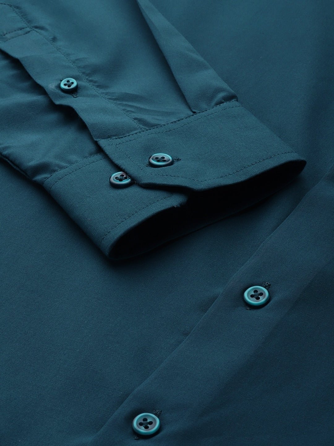 Men Cyan Solids Slim Fit Formal Shirt - #folk republic#