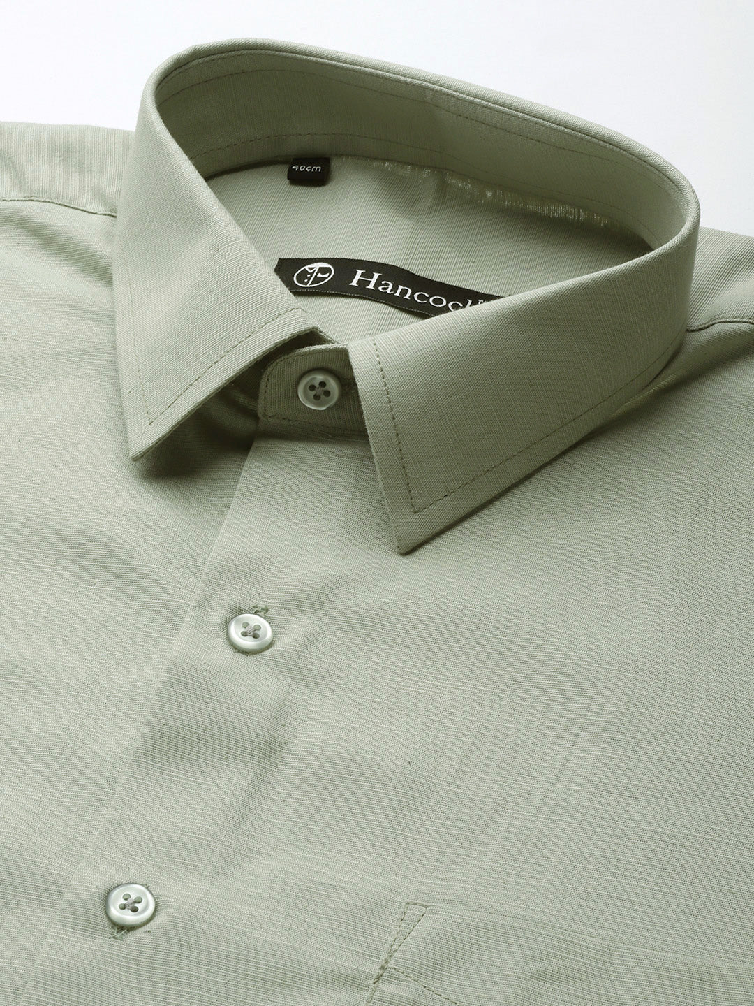 Men Green Solid Linen Cotton Slim fit Formal Shirt - #folk republic#