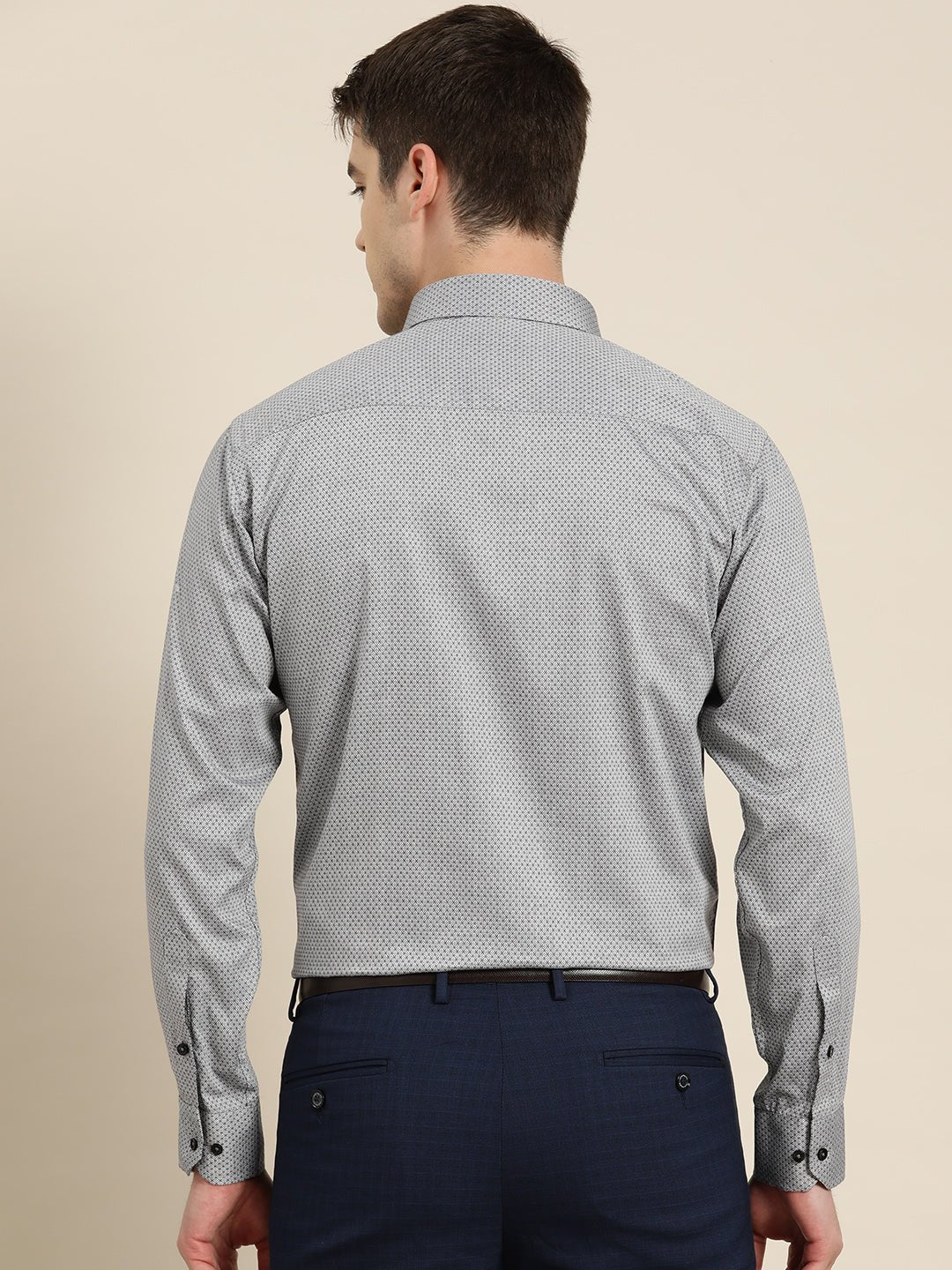 Men Grey Solid Pure Cotton Slim fit Formal Shirt - #folk republic#