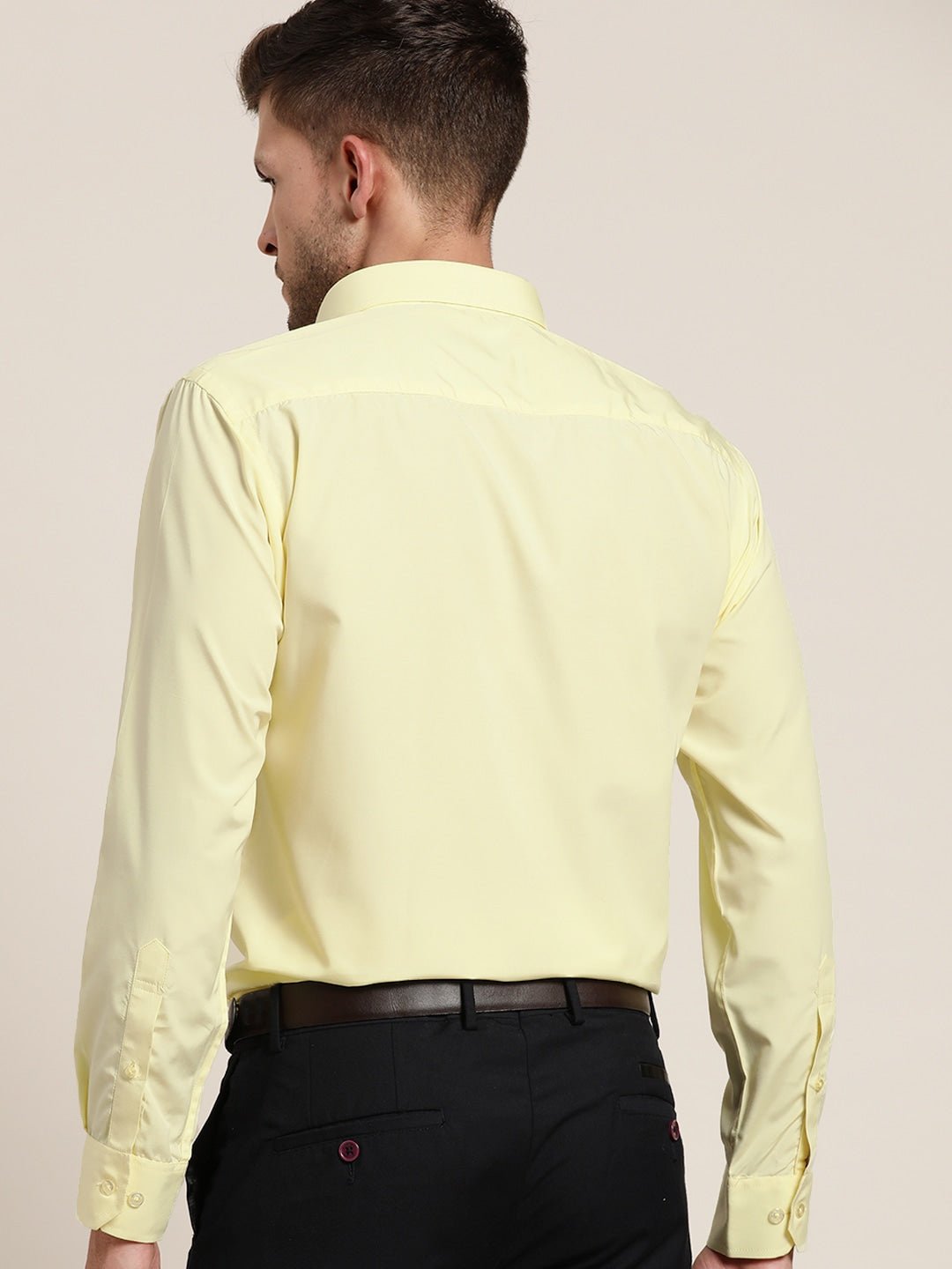 Men Lemon Solids Slim Fit Formal Shirt - #folk republic#
