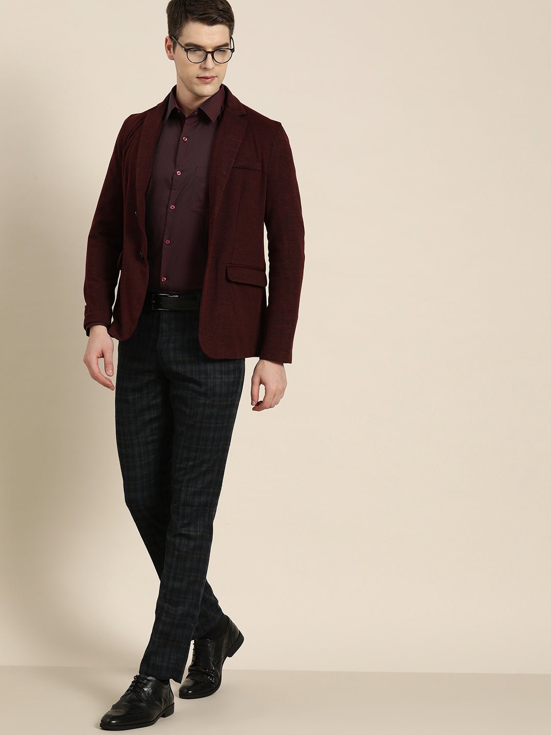 Men Maroon Solid Pure Cotton Slim fit Formal Shirt - #folk republic#