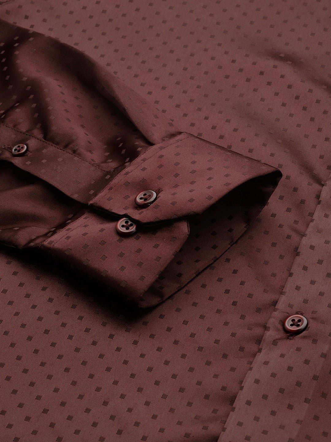 Men Maroon Solid Self Design Polyester Satin Slim Fit Party Shirt - #folk republic#