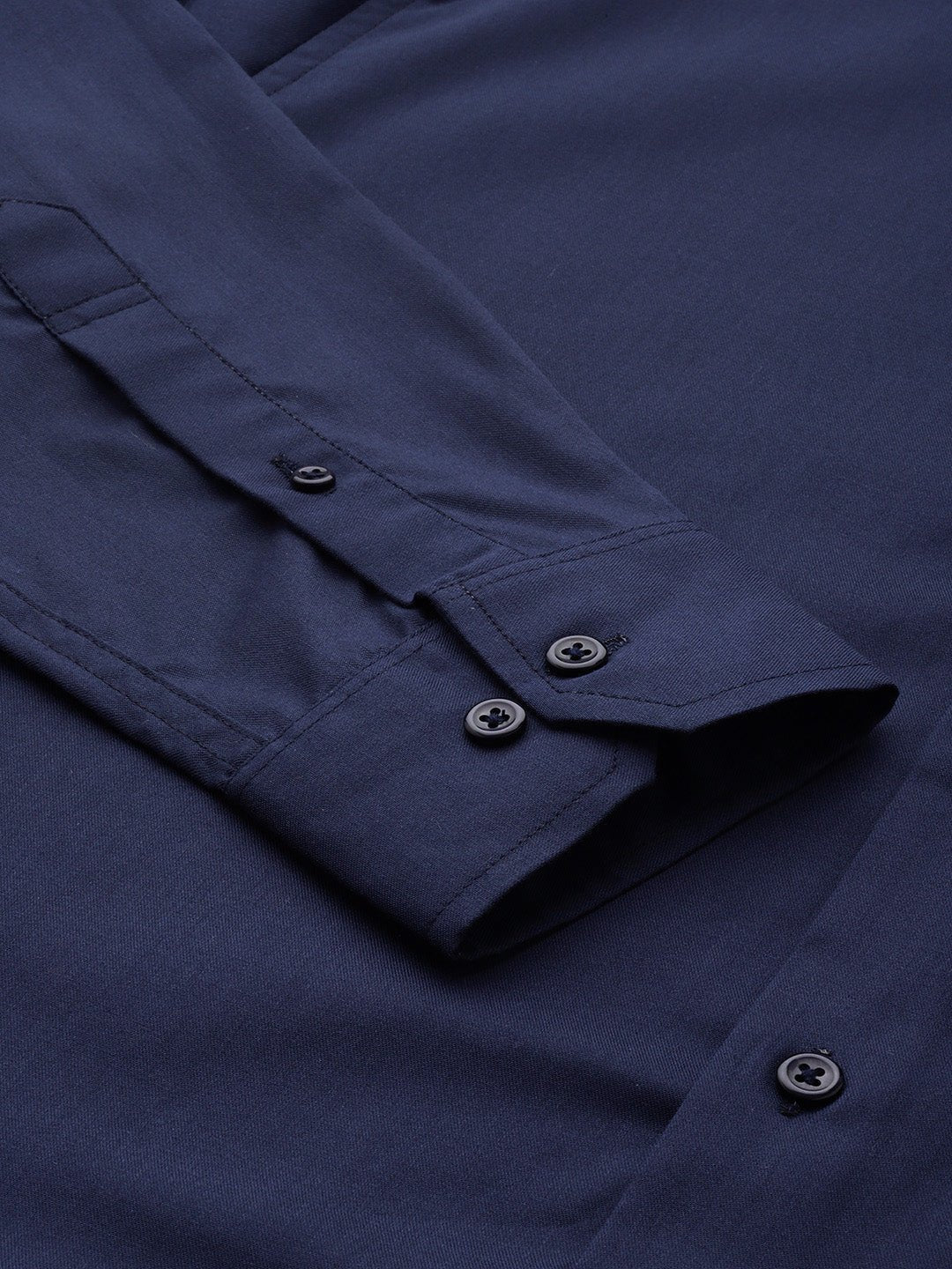 Men Navy Solid Pure Cotton Slim Fit Formal Shirt - #folk republic#
