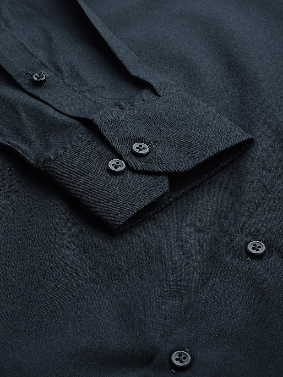 Men Navy Solid Pure Cotton Slim Fit Formal Shirt - #folk republic#