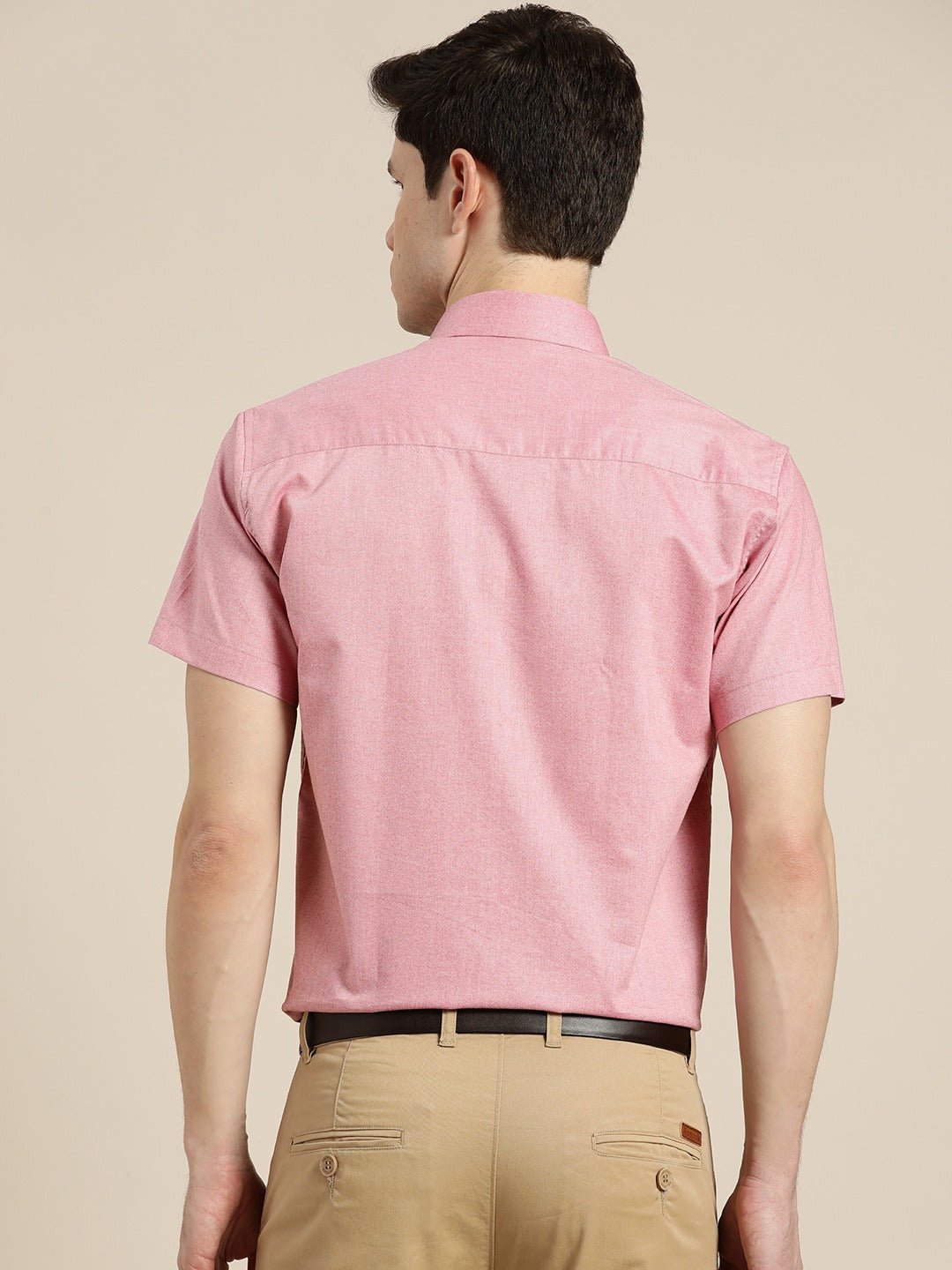 Men Pink Solids Cotton Rich Slim Fit Formal Shirt - #folk republic#