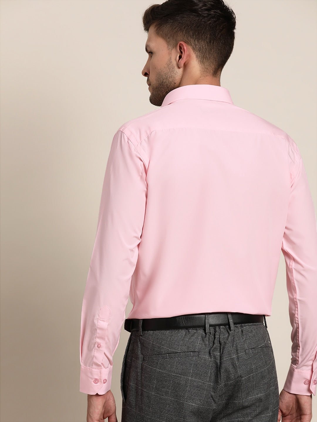 Men Pink Solids Slim Fit Formal Shirt - #folk republic#