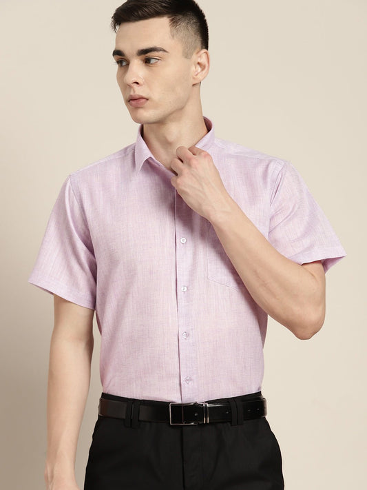 Men Purple Checks Cotton Rich Slim fit Formal Shirt - #folk republic#