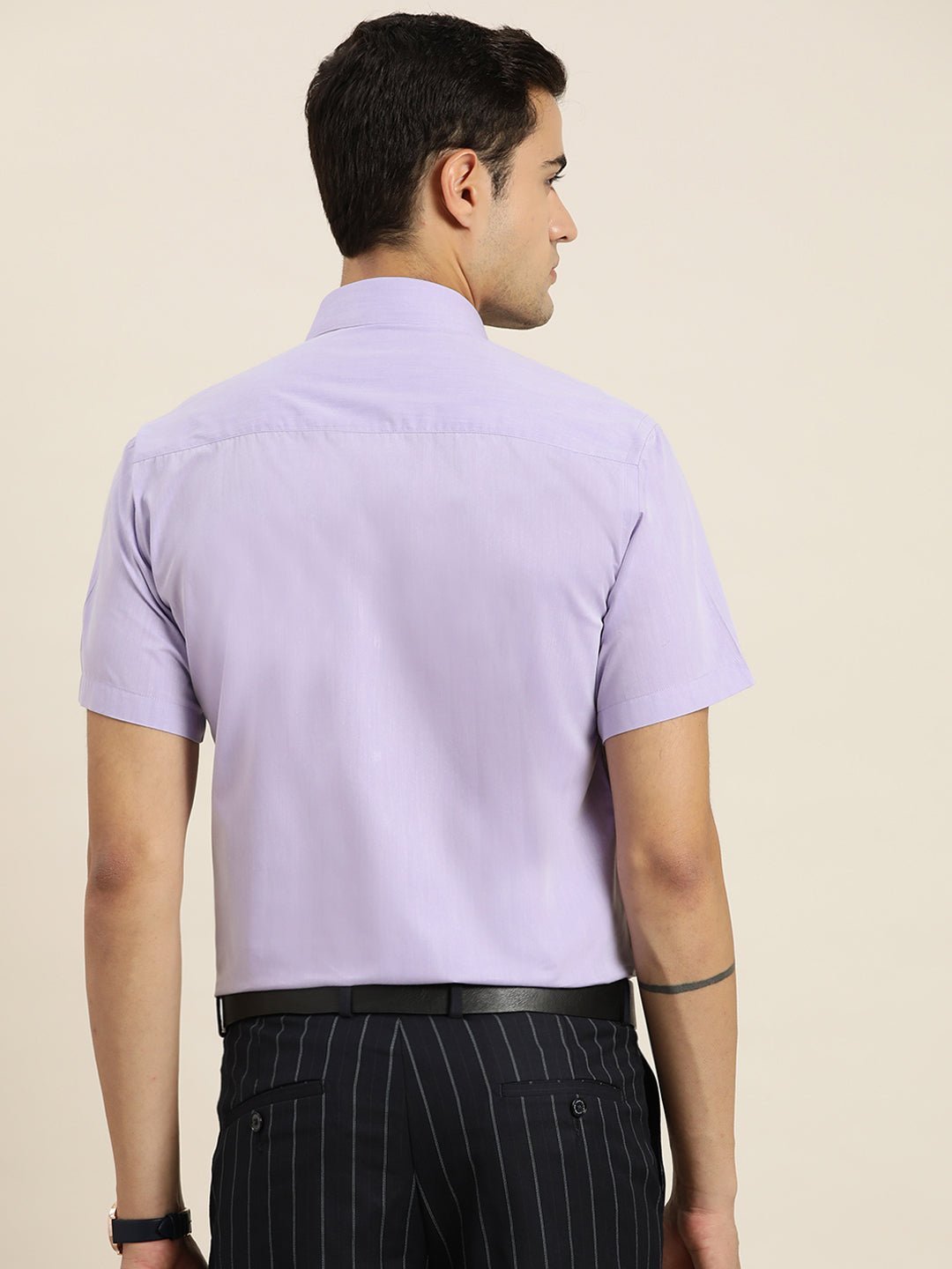 Men Purple Solid Cotton Rich Slim fit Formal Shirt - #folk republic#