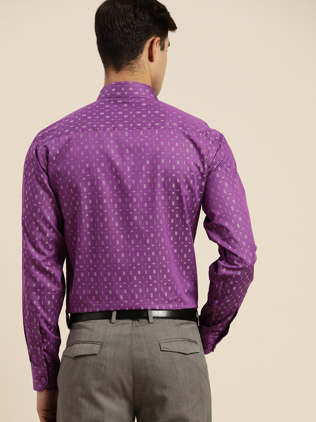 Men Purple Solid Pure Cotton Slim fit Party Shirt - #folk republic#