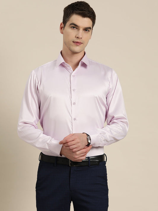 Men Purple Solid Satin Tuxedo Slim fit Party Shirt - #folk republic#
