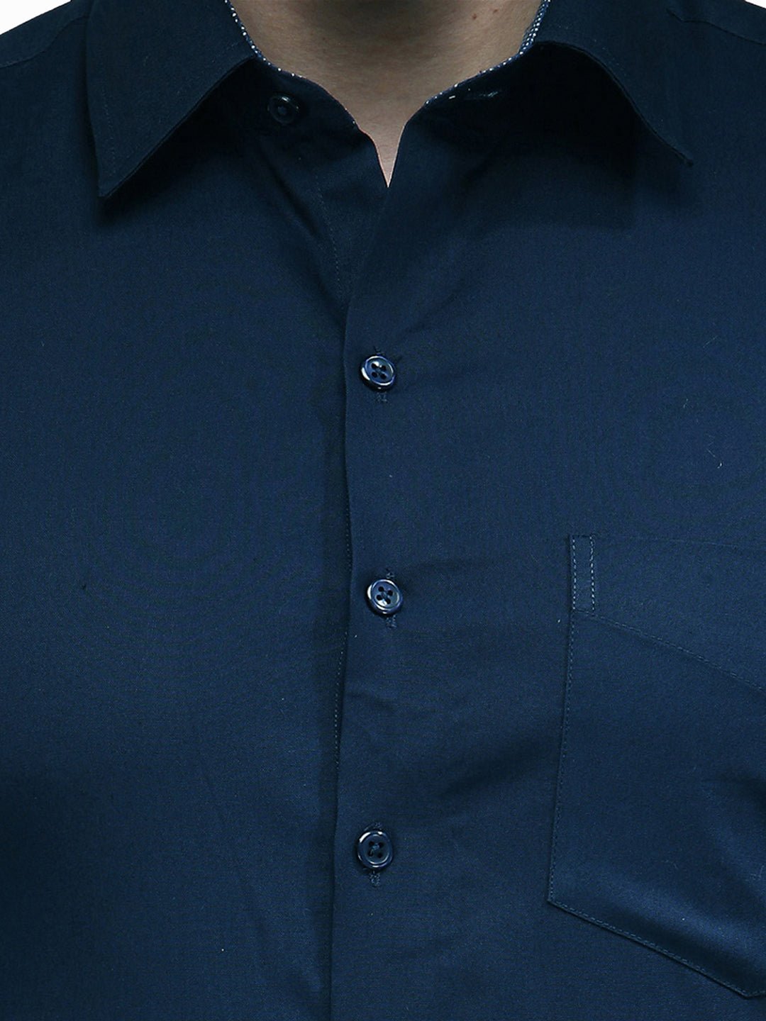 Men Turquoise Blue Solid Slim Fit Pure Cotton Formal Shirt - #folk republic#