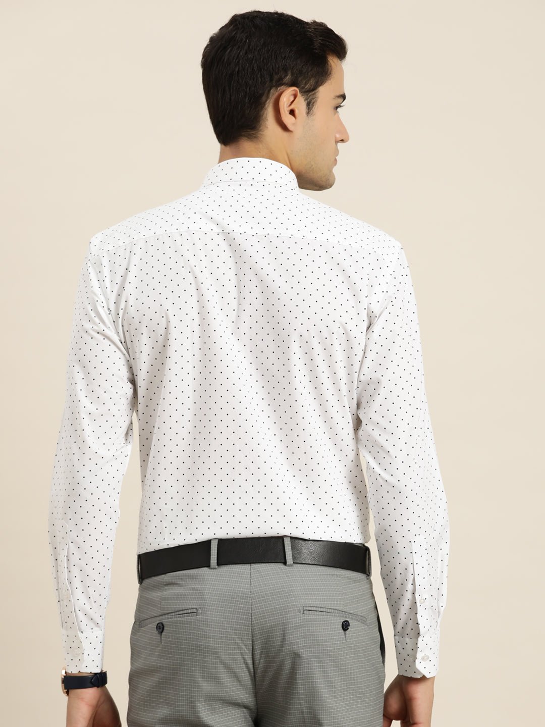 Men White & Black Print Pure Cotton Slim fit Party Shirt - #folk republic#