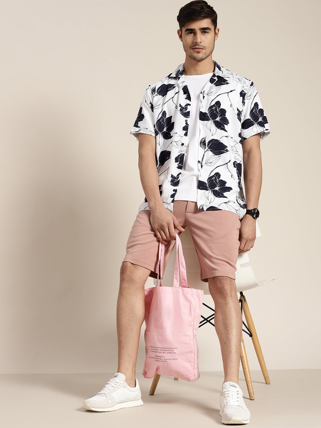 Men White Printed Viscose Rayon Relaxed Fit Casual Resort Shirt - #folk republic#