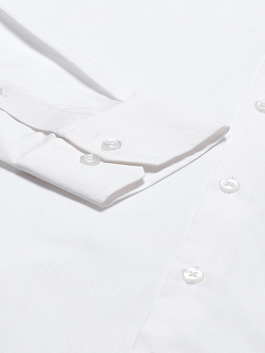 Men White Solid Pure Cotton Regular Fit Formal Shirt - #folk republic#