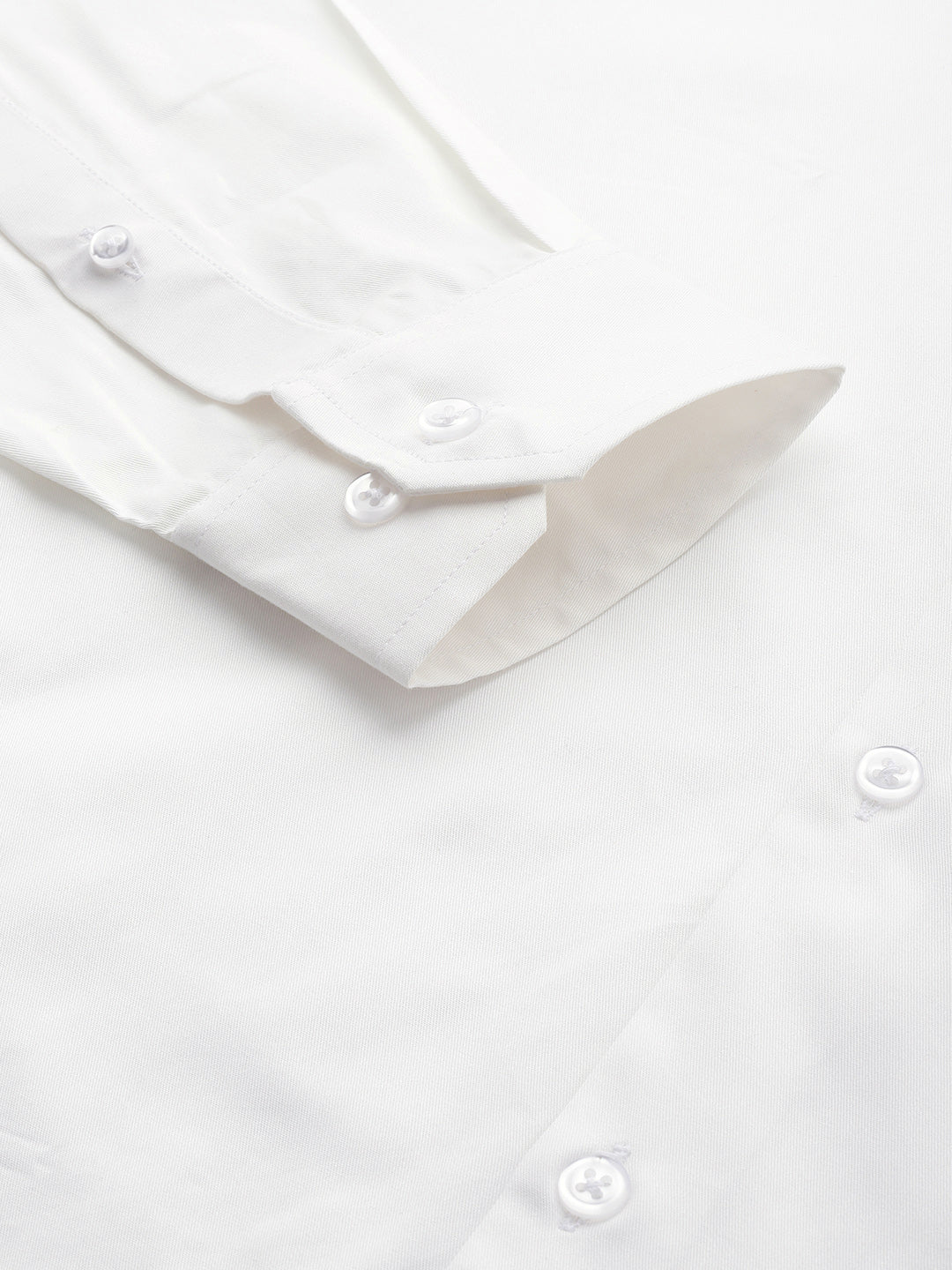Men White Solid Pure Cotton Slim Fit Formal Shirt - #folk republic#
