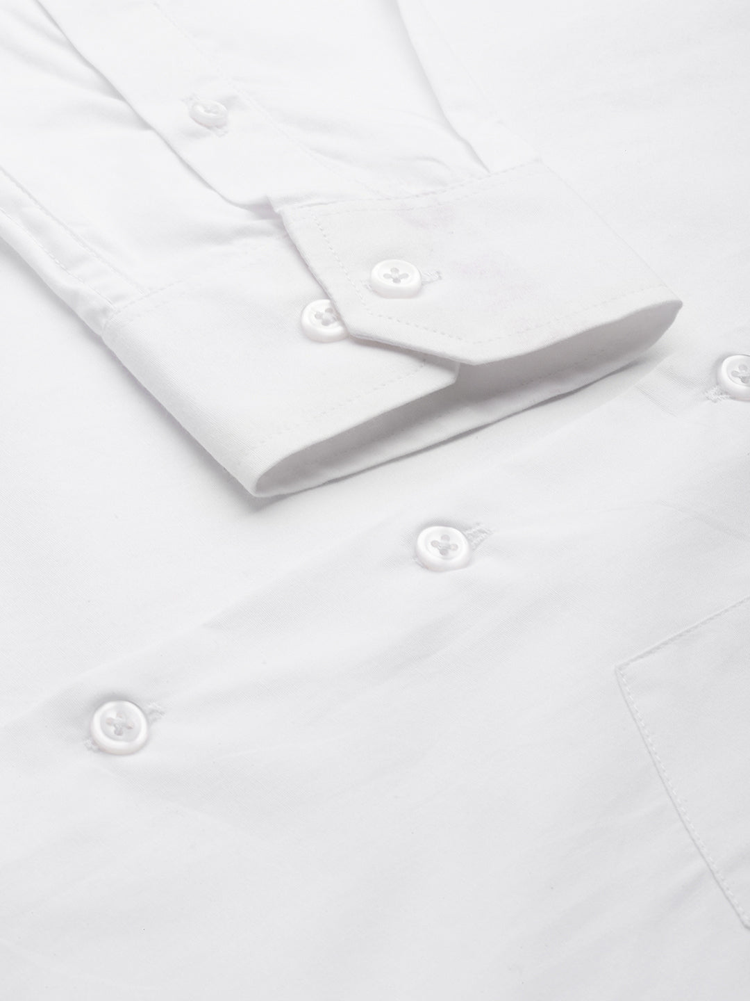 Men White Solid Pure Cotton Slim Fit Formal Shirt - #folk republic#