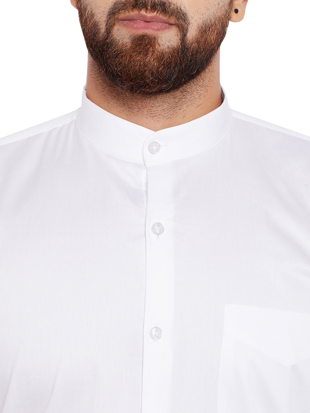Men White Solid Regular Fit Pure Cotton Formal Shirt - #folk republic#