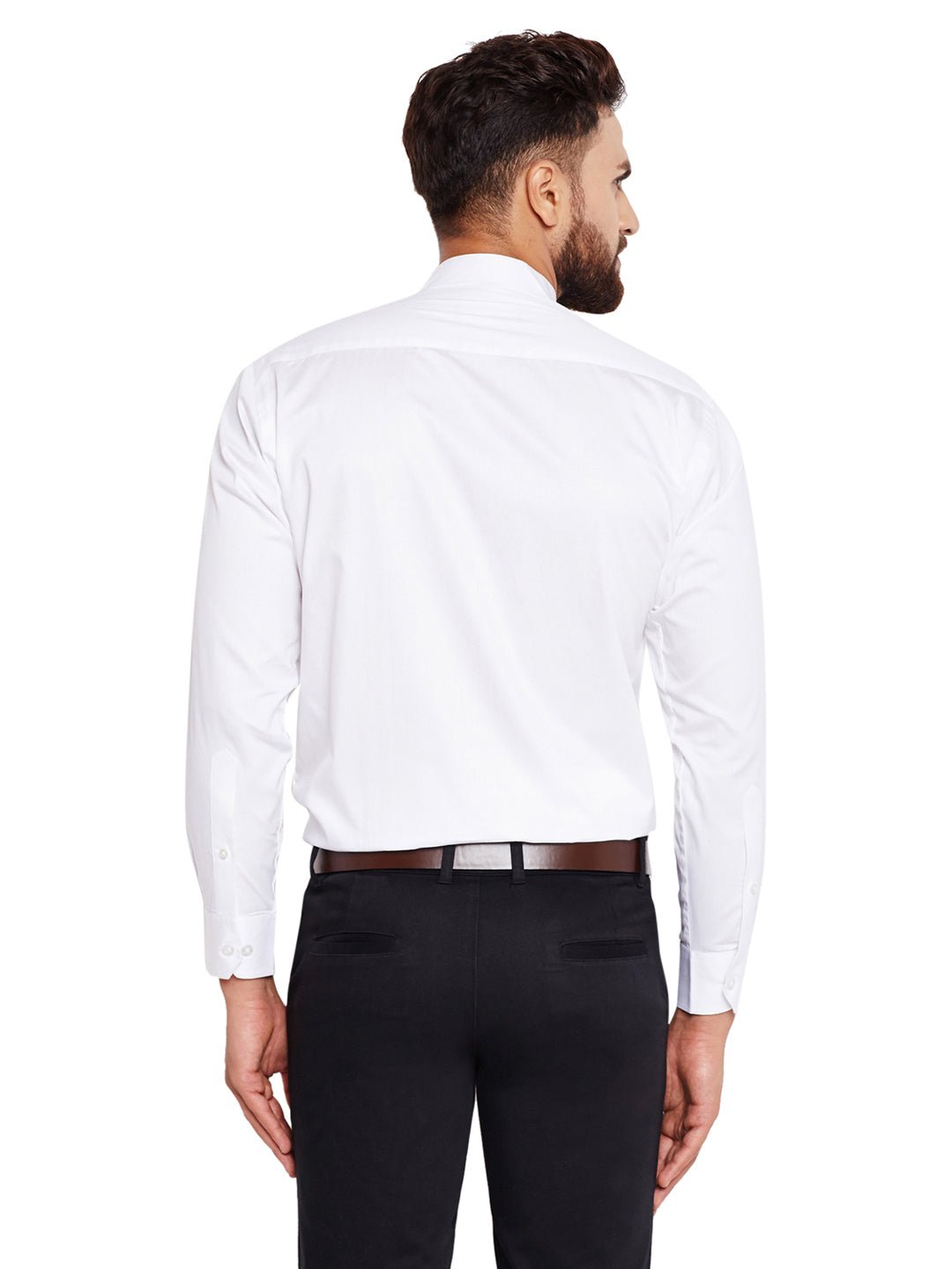 Men White Solid Regular Fit Pure Cotton Formal Shirt - #folk republic#