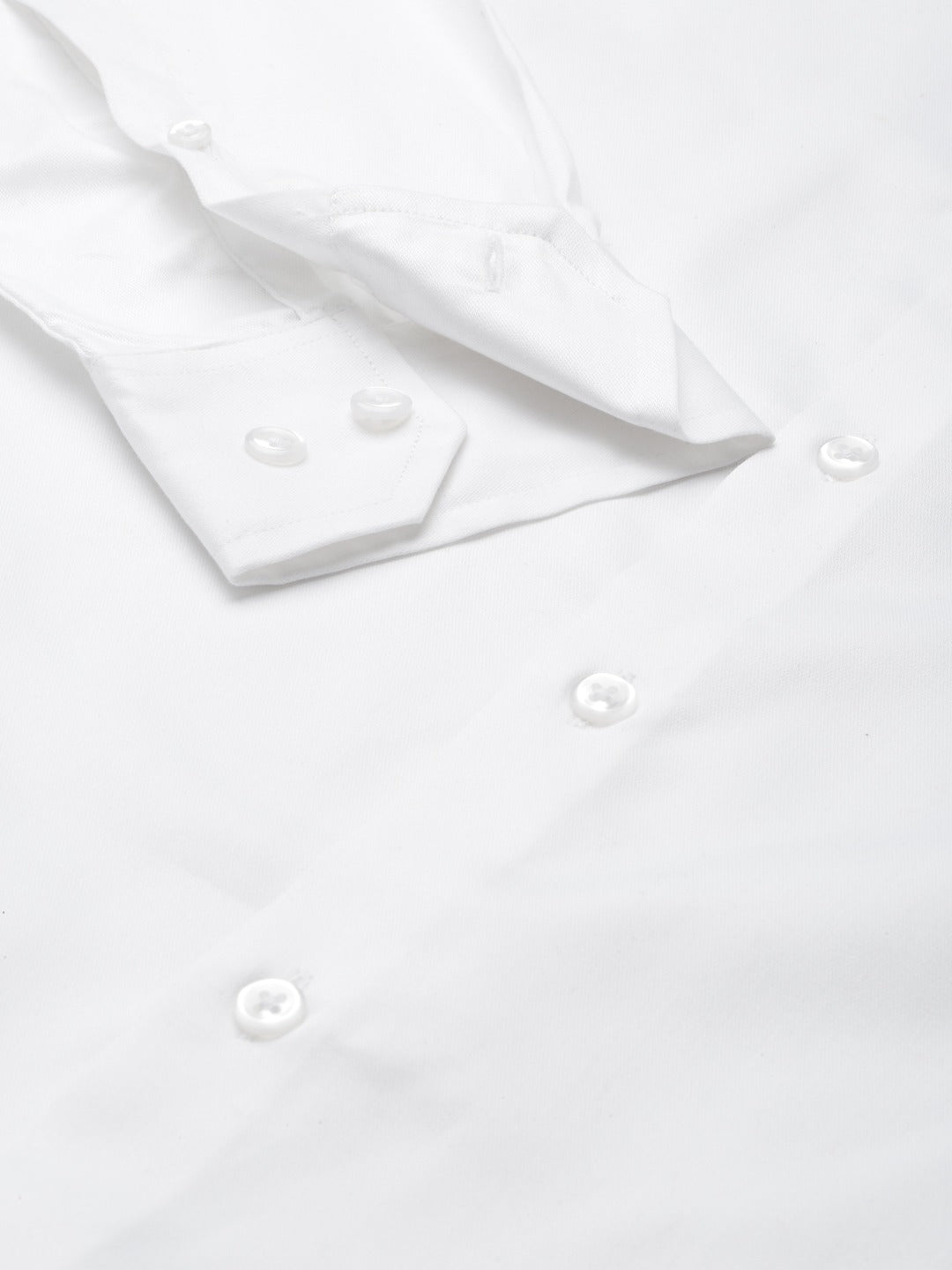 Men White Solid Single Pocket with Flap Pure Cotton Slim Fit Formal Shirt - #folk republic#